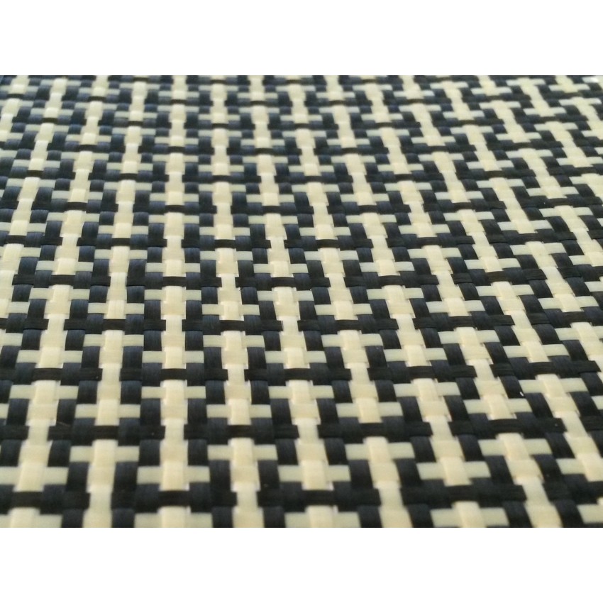 Tessuto carbonkevlar  giallo nero aramidico ibrido