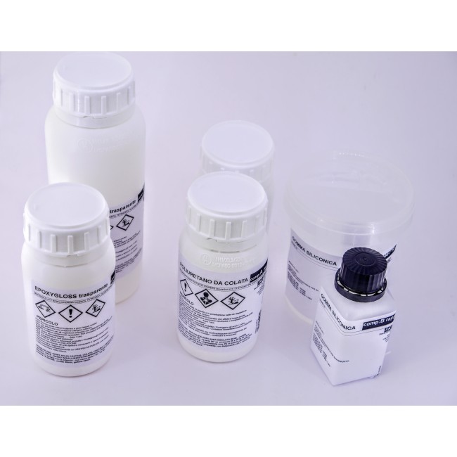 starter kit gomma siliconica e resina trasparente